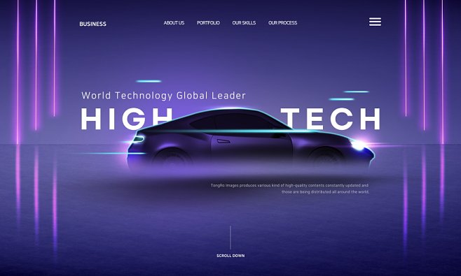 汽車電子數碼產品智能科技芯片工業機器人背景Banner海報PSD素材